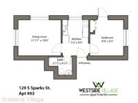 $1,025 / Month Apartment For Rent: 129 S. Sparks St. #3 - Westside Village | ID: 5...